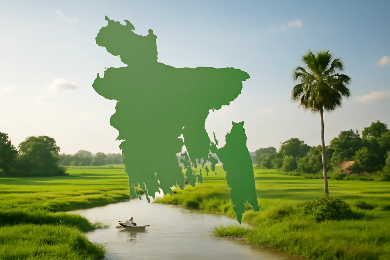 Map-focused visual representing Bangladesh geography and regions