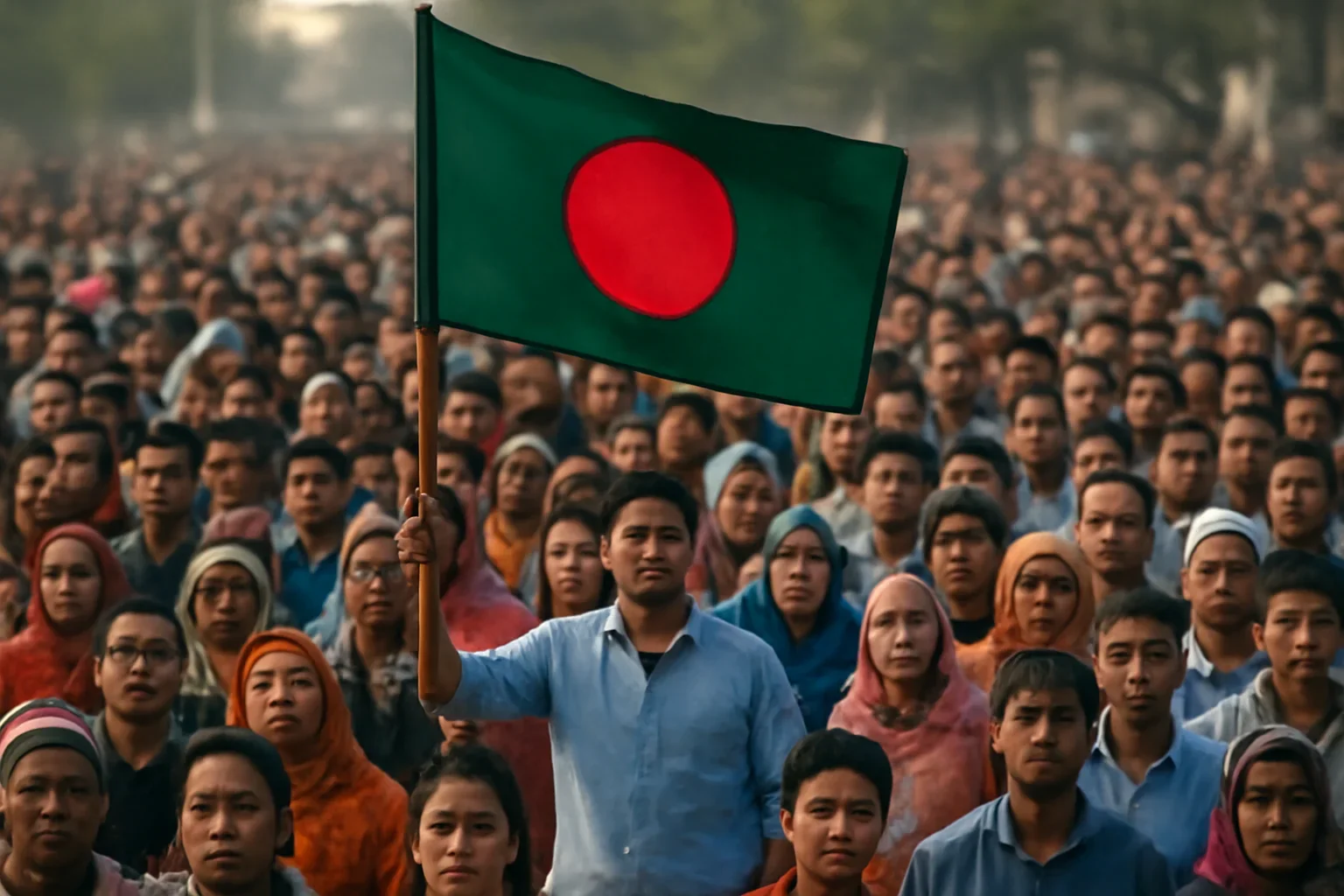 Bangladesh urban scene representing population and daily density
