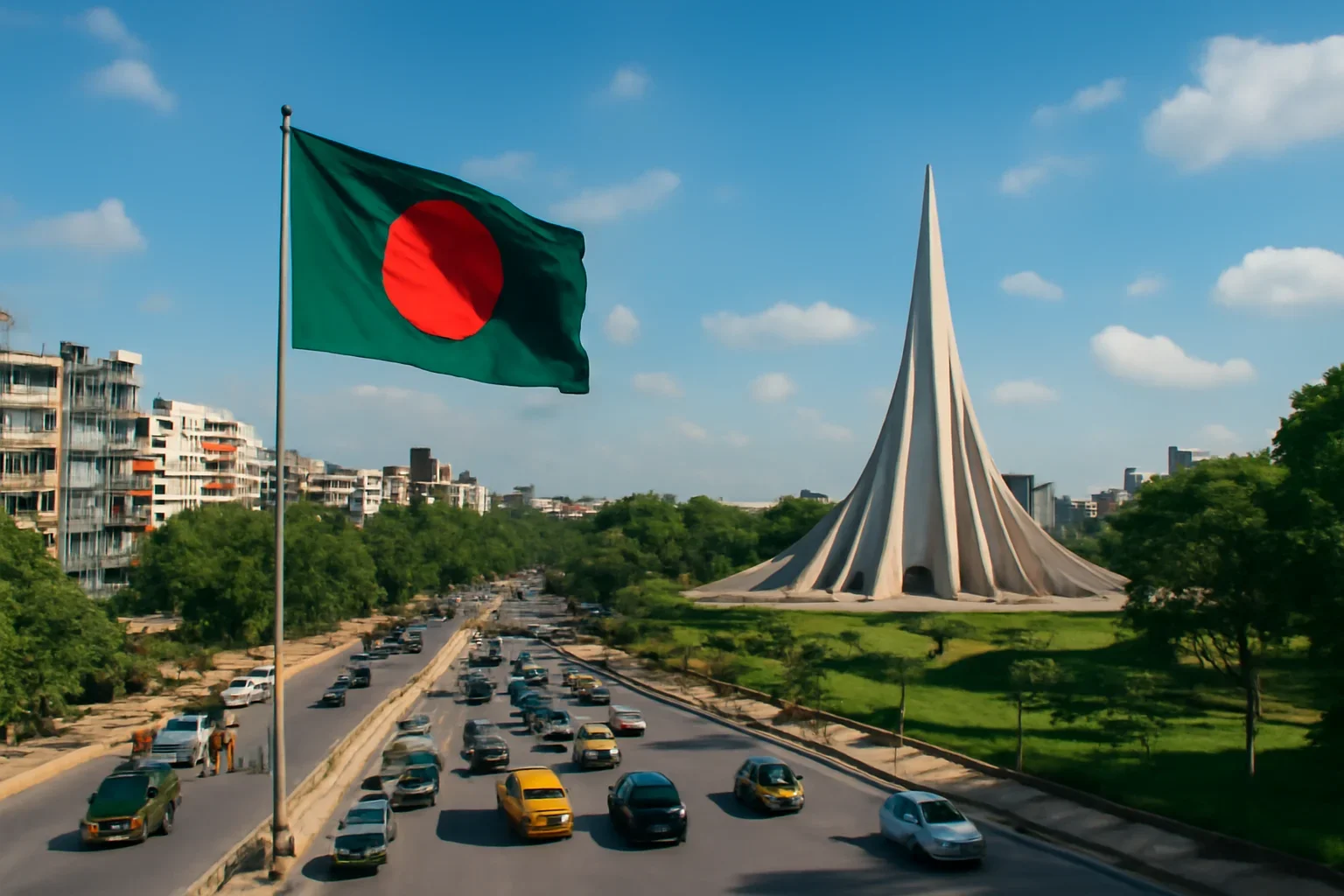 Clock and planning scene representing Bangladesh time