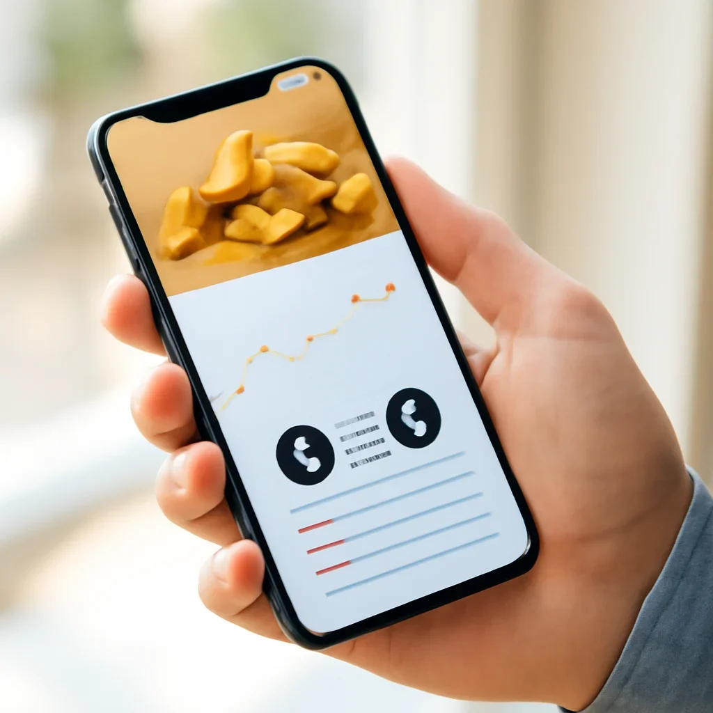 Reader checking gold price and exchange context on phone