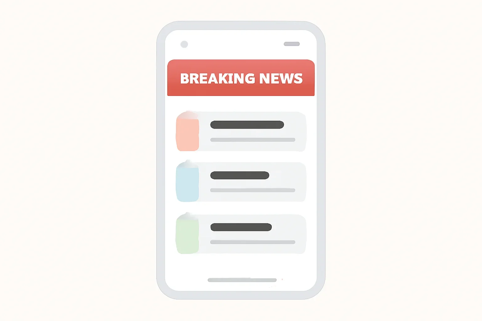 Phone screen showing Bangladesh breaking news alerts with clear headlines and topic labels