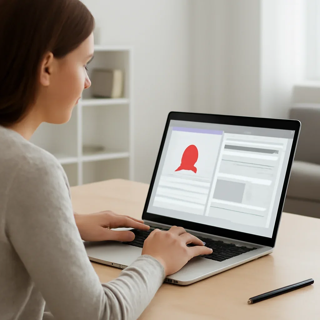 Editor preparing a push alert and matching story page on a laptop