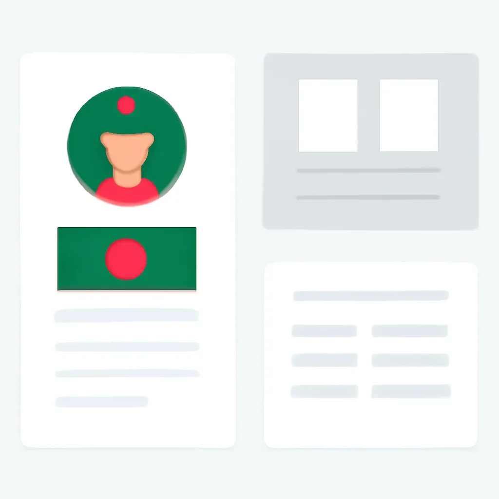Minimal scoreboard and team-profile interface for Bangladesh cricket