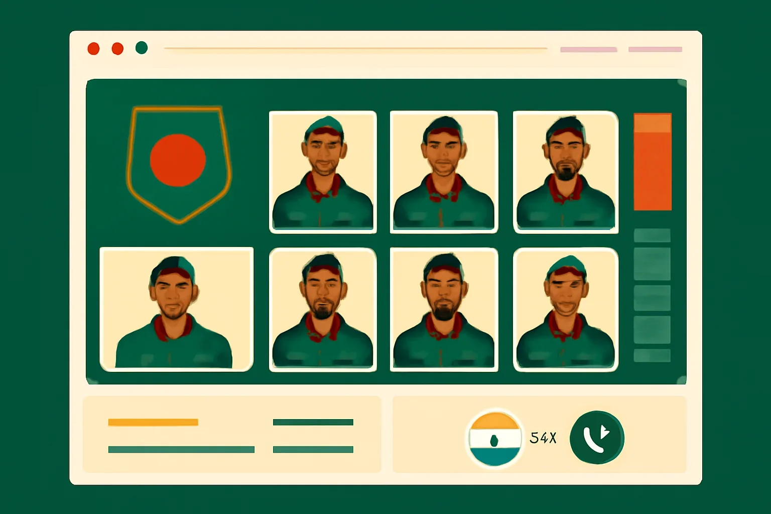 Bangladesh national cricket team page with player cards, fixtures and rivalry links
