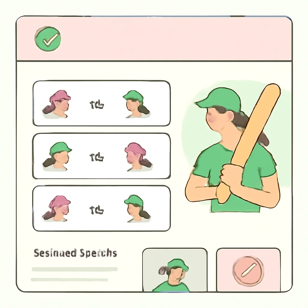 Minimal cricket team interface with women’s fixtures and related stories