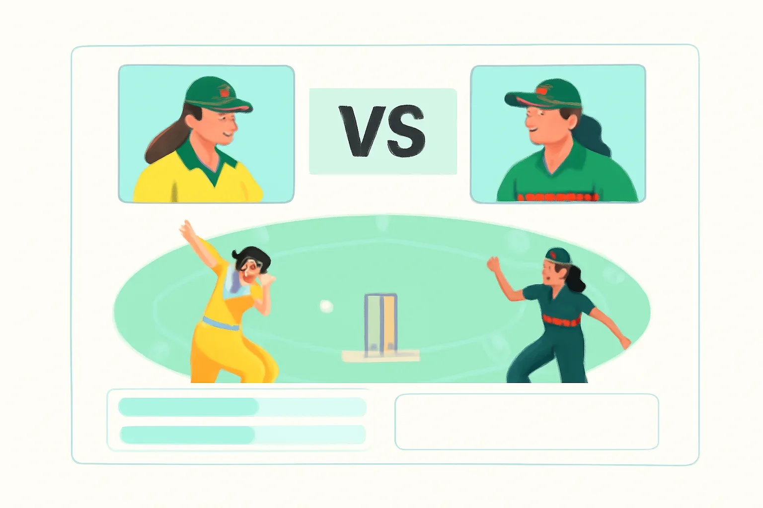 Australia Women vs Bangladesh Women page with rivalry cards and clean cricket interface