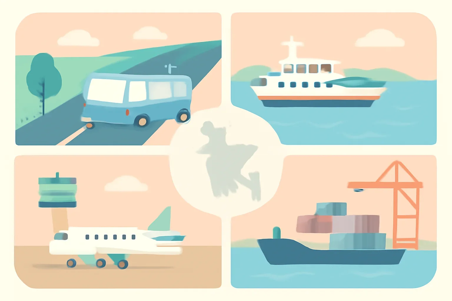 Bangladesh transport page with road, ferry, airport and port cards in clean travel layout